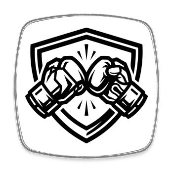 Boxhandschuhe Wappen - Viereckiger Kühlschrankmagnet - Weiß - Vorne
