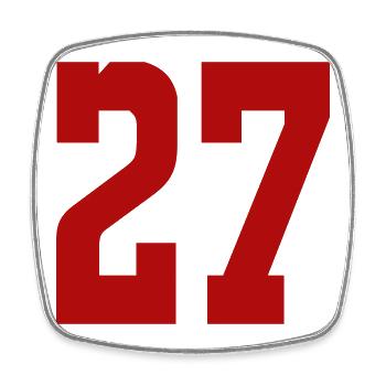27 - Square fridge magnet - white - Front