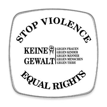 Stop Violence against women - Viereckiger Kühlschrankmagnet - Weiß - Vorne