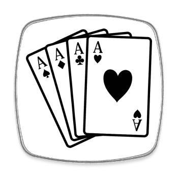 Cartes de poker - Magnet carré - blanc - Devant