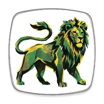 Lion Roots Reggae - Viereckiger Kühlschrankmagnet - Weiß - Vorne