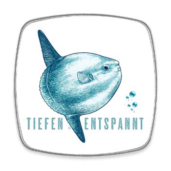Profondément détendu – Mola Mola Sunfish - Magnet carré - blanc - Devant