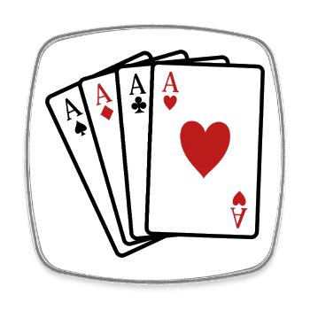Pokerkarten - Viereckiger Kühlschrankmagnet - Weiß - Vorne