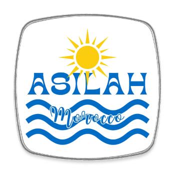 Asilah Marokko Sonnenwellen - Viereckiger Kühlschrankmagnet - Weiß - Vorne