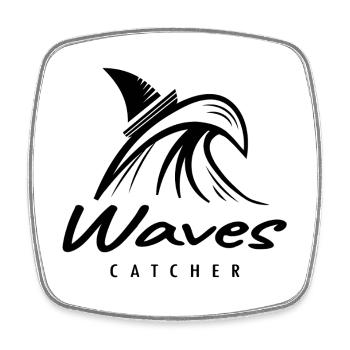 Waves catcher - Viereckiger Kühlschrankmagnet - Weiß - Vorne