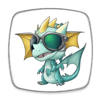 Sunglasses Dragon - Square fridge magnet - white - Front