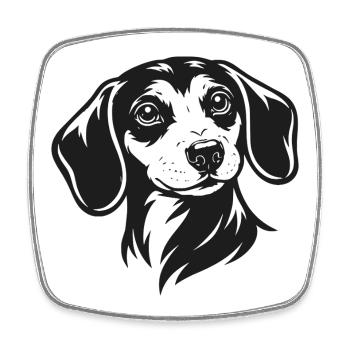 Dachshund Portrait - Square fridge magnet - white - Front
