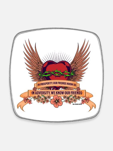 Our Friends - Square fridge magnet - white