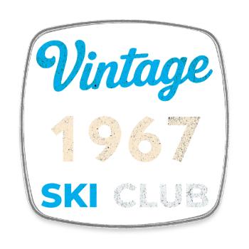 Vintage 1967 – Ski Club Retro Birth Year Gift - Square fridge magnet - white - Front