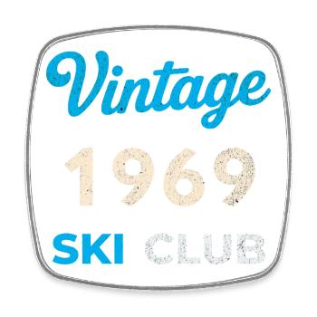Vintage 1969 – Ski Club Retro Birth Year Gift - Square fridge magnet - white - Front
