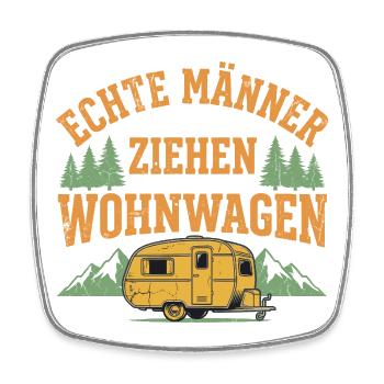 Wohnwagen Humor Shirt für Caravan Fans - Viereckiger Kühlschrankmagnet - Weiß - Vorne