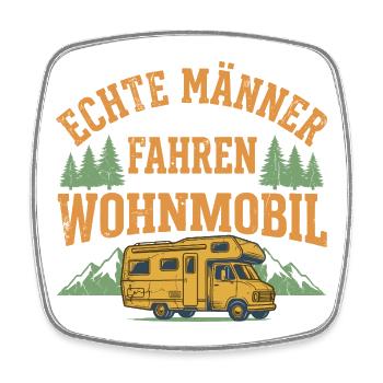 Wohnmobil Humor Shirt für Camper Männer - Viereckiger Kühlschrankmagnet - Weiß - Vorne