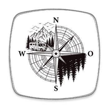 Wohnmobil Camping Shirt für Roadtrip Fans - Viereckiger Kühlschrankmagnet - Weiß - Vorne
