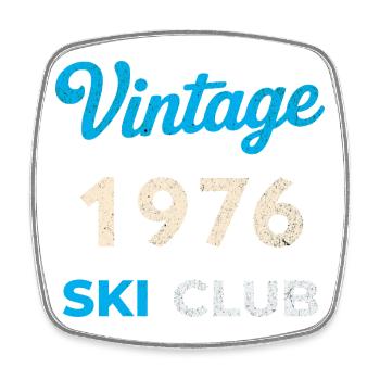 Vintage 1976 – Ski Club Retro Birth Year Gift - Square fridge magnet - white - Front