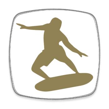 Surfer Silhouette Wellenreiten minimalistisch - Viereckiger Kühlschrankmagnet - Weiß - Vorne