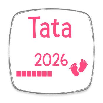 Tata en 2026 cadeau future Tante - Magnet carré - blanc - Devant