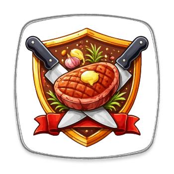 Grillsteak Schildmotiv - Viereckiger Kühlschrankmagnet - Weiß - Vorne
