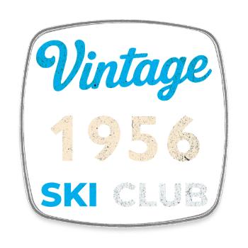 Vintage 1956 – Ski Club Retro Birth Year Gift - Square fridge magnet - white - Front
