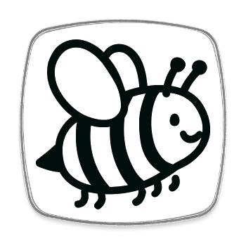 bee - Square fridge magnet - white - Front