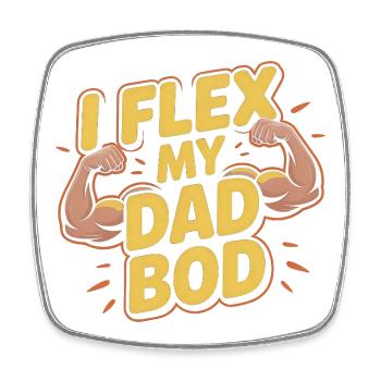 Je fléchis mon corps de papa - Drôle de père et design de fitness - Magnet carré - blanc - Devant