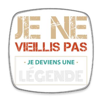 Je Ne Vieillis Pas Humour Anniversaire Homme Femme - Magnet carré - blanc - Devant