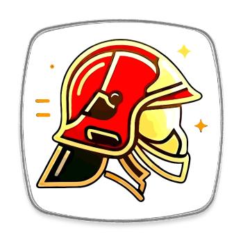 Firefighter helmet - Square fridge magnet - white - Front