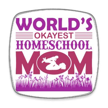 Die Okayste Homeschool-Mama der Welt - Viereckiger Kühlschrankmagnet - Weiß - Vorne