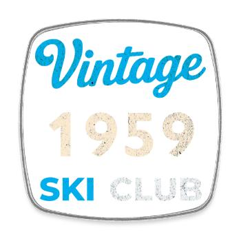 Vintage 1959 – Ski Club Retro Birth Year Gift - Square fridge magnet - white - Front