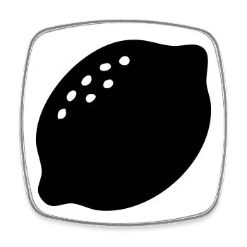 Lemon Silhouette – Fresh Citrus Design - Square fridge magnet - white - Front