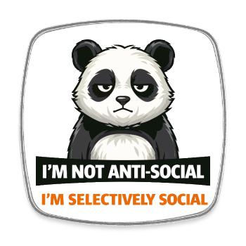 Selektive Panda-Gesellschaft - Viereckiger Kühlschrankmagnet - Weiß - Vorne