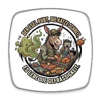 Gefräßigkeit - Viereckiger Kühlschrankmagnet - Weiß - Vorne