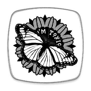 Toxic Beauty – Monarch Butterfly - Square fridge magnet - white - Front