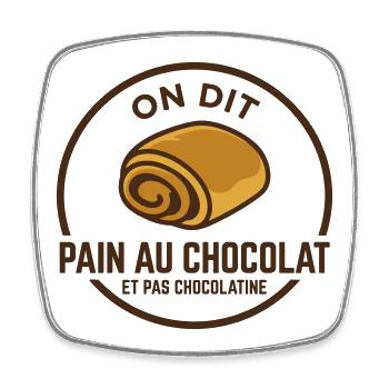Humor-Boulangerie auf dit pain au chocolat Design - Viereckiger Kühlschrankmagnet - Weiß - Vorne