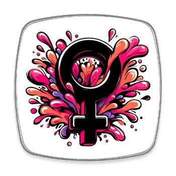 Symbole de la femme - Magnet carré - blanc - Devant