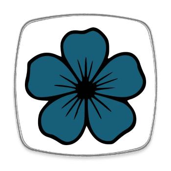 Hibiskus Blüte dunkelblau Blume Geschenk  - Viereckiger Kühlschrankmagnet - Weiß - Vorne