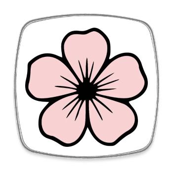 Hibiscus Blossom Pastel Flowers Gift Mother - Square fridge magnet - white - Front