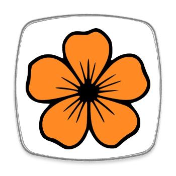 Hibiscus Blossom Orange Flowers Gift Mother's Day - Square fridge magnet - white - Front