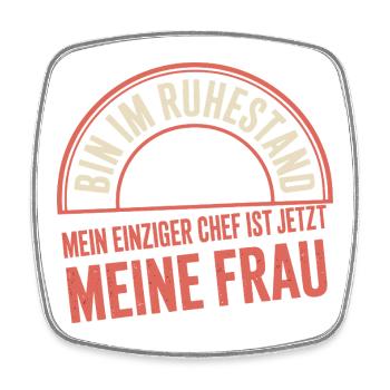 Rentner Bin Im Ruhestand Pensionär Kollege Rente - Viereckiger Kühlschrankmagnet - Weiß - Vorne