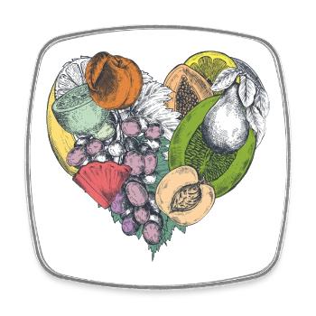 Fruit Heart Collage - Square fridge magnet - white - Front