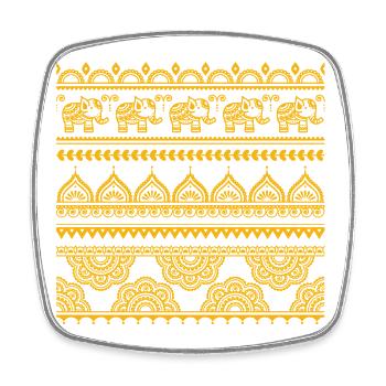 Goldene Elefanten und Stammesgrenzen - Viereckiger Kühlschrankmagnet - Weiß - Vorne