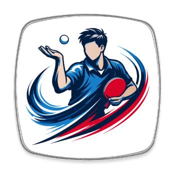 Table Tennis Serve Shirt Ping Pong Player - Square fridge magnet - white - Front