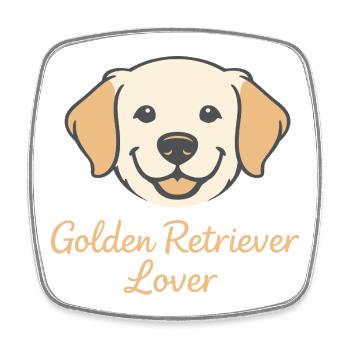 Art minimal de chien Golden Retriever Lover - Magnet carré - blanc - Devant