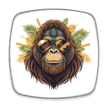 Sunglasses Orangutan Tropical Charm - Square fridge magnet - white - Front