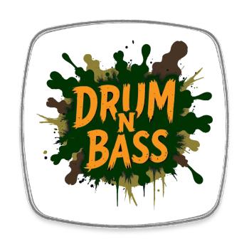 Drum N Bass Splash - Viereckiger Kühlschrankmagnet - Weiß - Vorne