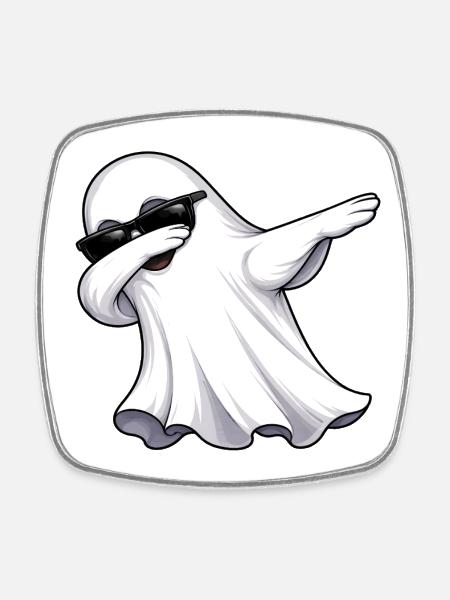 Dabbing Ghost - Square fridge magnet - white