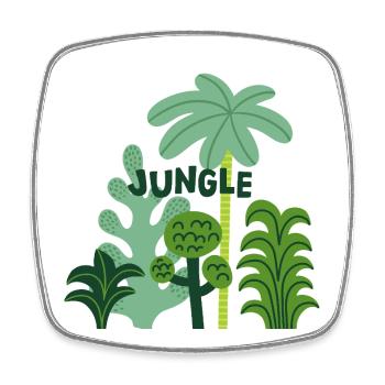 Conception estivale des plantes tropicales de la nature de la jungle - Magnet carré - blanc - Devant
