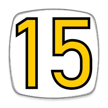 15. 15 ANS. 15e ANNIVERSAIRE. ANNIVERSAIRE 15 ANS. - Magnet carré - blanc - Devant