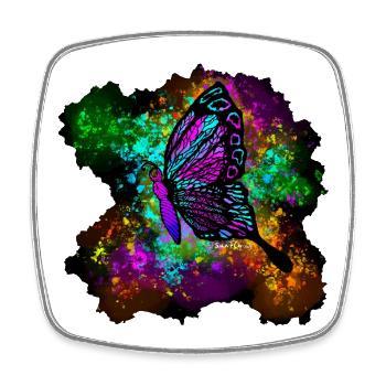Papillon tacheté - Magnet carré - blanc - Devant