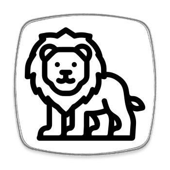 lion - Magnet carré - blanc - Devant