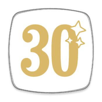 30th Birthday 30th Anniversary Gold Star - Square fridge magnet - white - Front